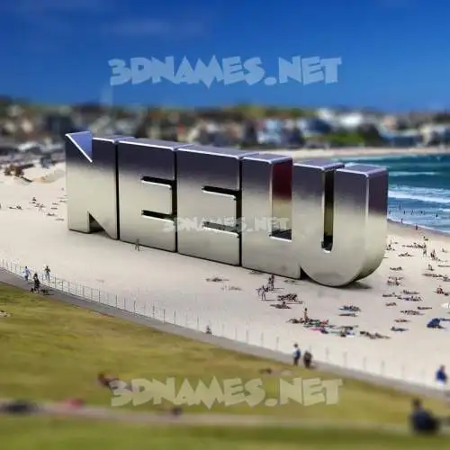 neelu in Bondi Beach style - 3D name wallpaper