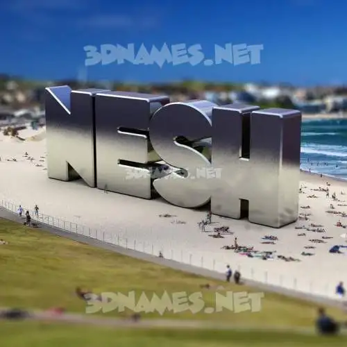 nesh in Bondi Beach style - 3D name wallpaper