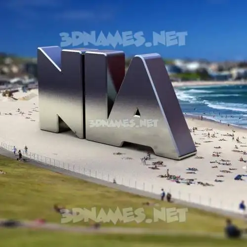 nia in Bondi Beach style - 3D name wallpaper nia in Bondi Beach style - 3D name wallpaper