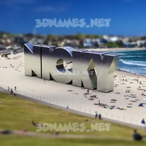nicky in Bondi Beach style - 3D name wallpaper