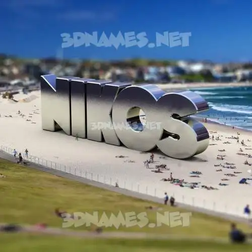 nikos in Bondi Beach style - 3D name wallpaper