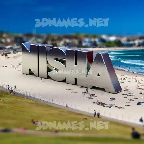 nisha in Bondi Beach style - 3D name wallpaper