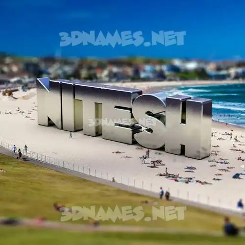 nitesh in Bondi Beach style - 3D name wallpaper