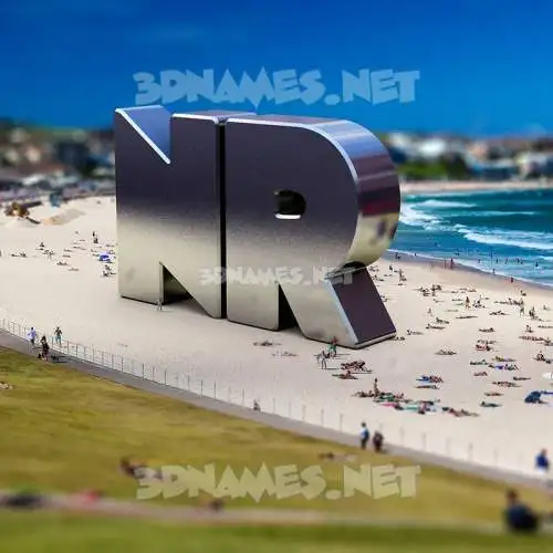 nr in Bondi Beach style - 3D name wallpaper