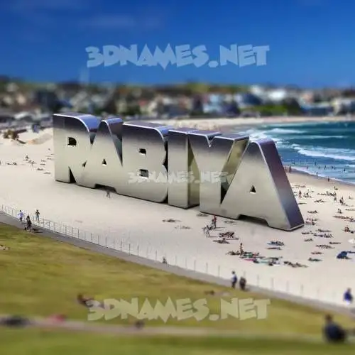 rabiya in Bondi Beach style - 3D name wallpaper