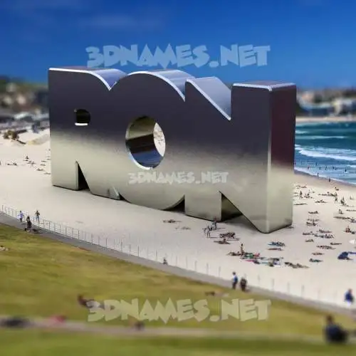 ron in Bondi Beach style - 3D name wallpaper