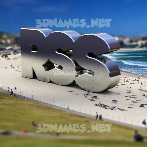 rss in Bondi Beach style - 3D name wallpaper