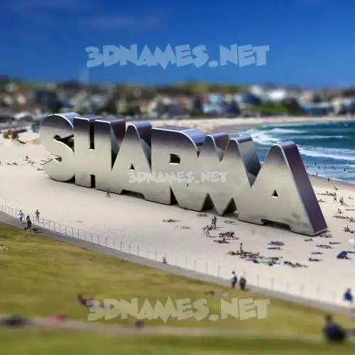 sharma in Bondi Beach style - 3D name wallpaper
