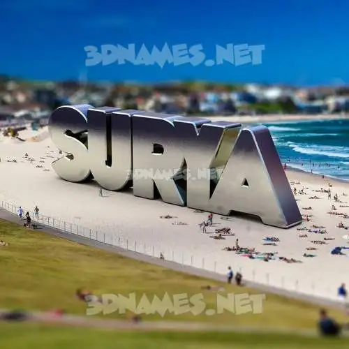 surya in Bondi Beach style - 3D name wallpaper