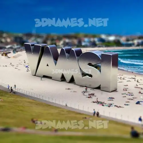 vamsi in Bondi Beach style - 3D name wallpaper