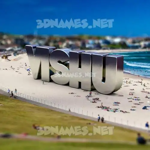 vishu in Bondi Beach style - 3D name wallpaper