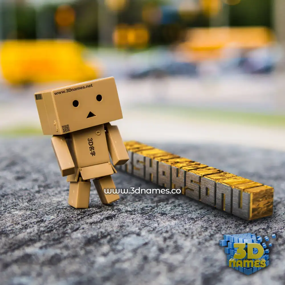 akshaysonu in Hello Danbo style - 3D name wallpaper