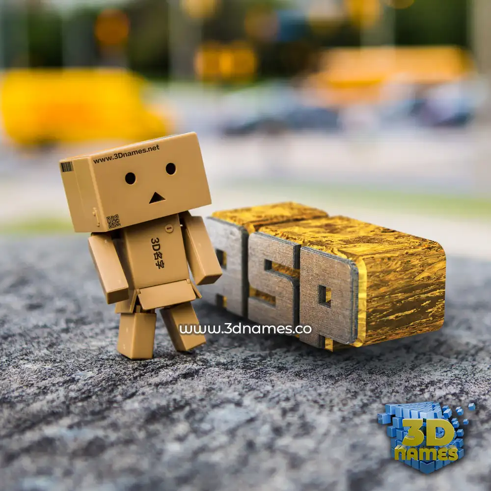 asp in Hello Danbo style - 3D name wallpaper