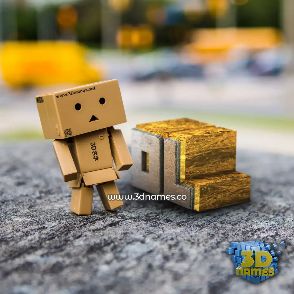 dl in Hello Danbo style - 3D name wallpaper