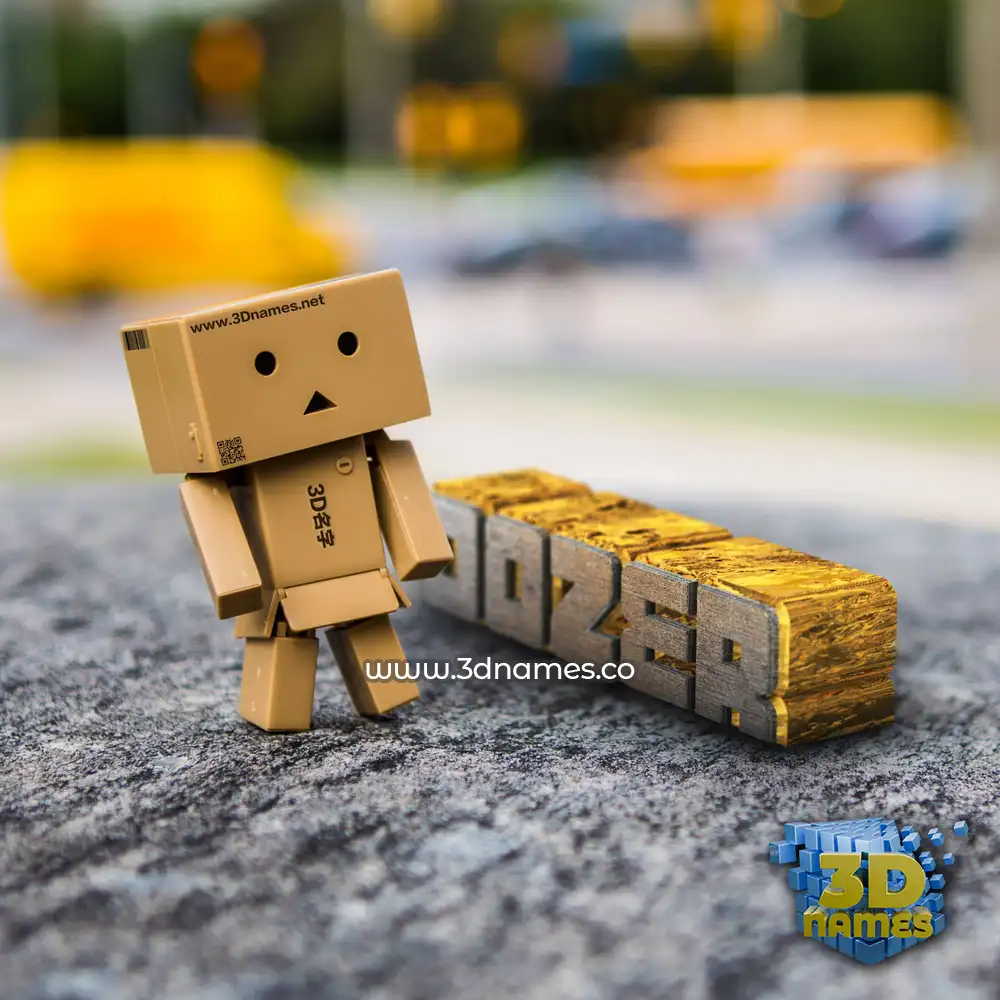 dozer in Hello Danbo style - 3D name wallpaper