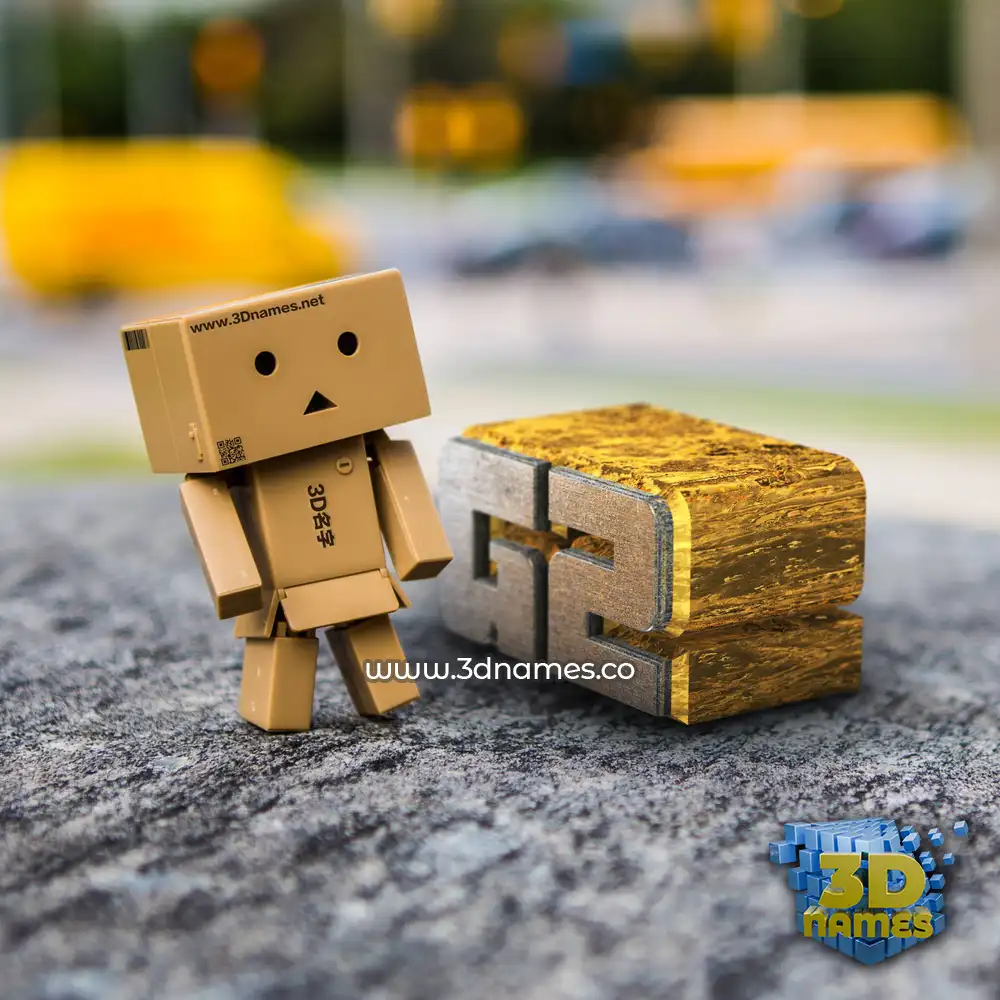 g2 in Hello Danbo style - 3D name wallpaper