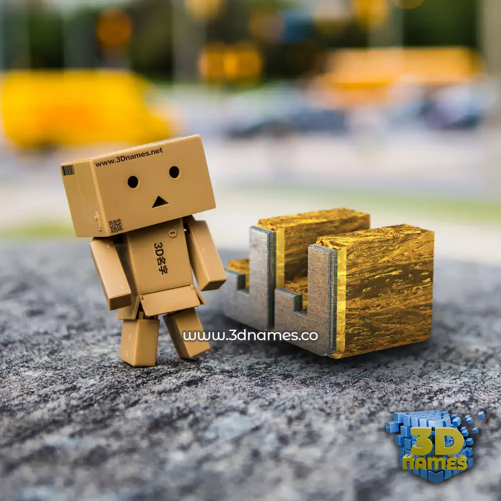 jj in Hello Danbo style - 3D name wallpaper