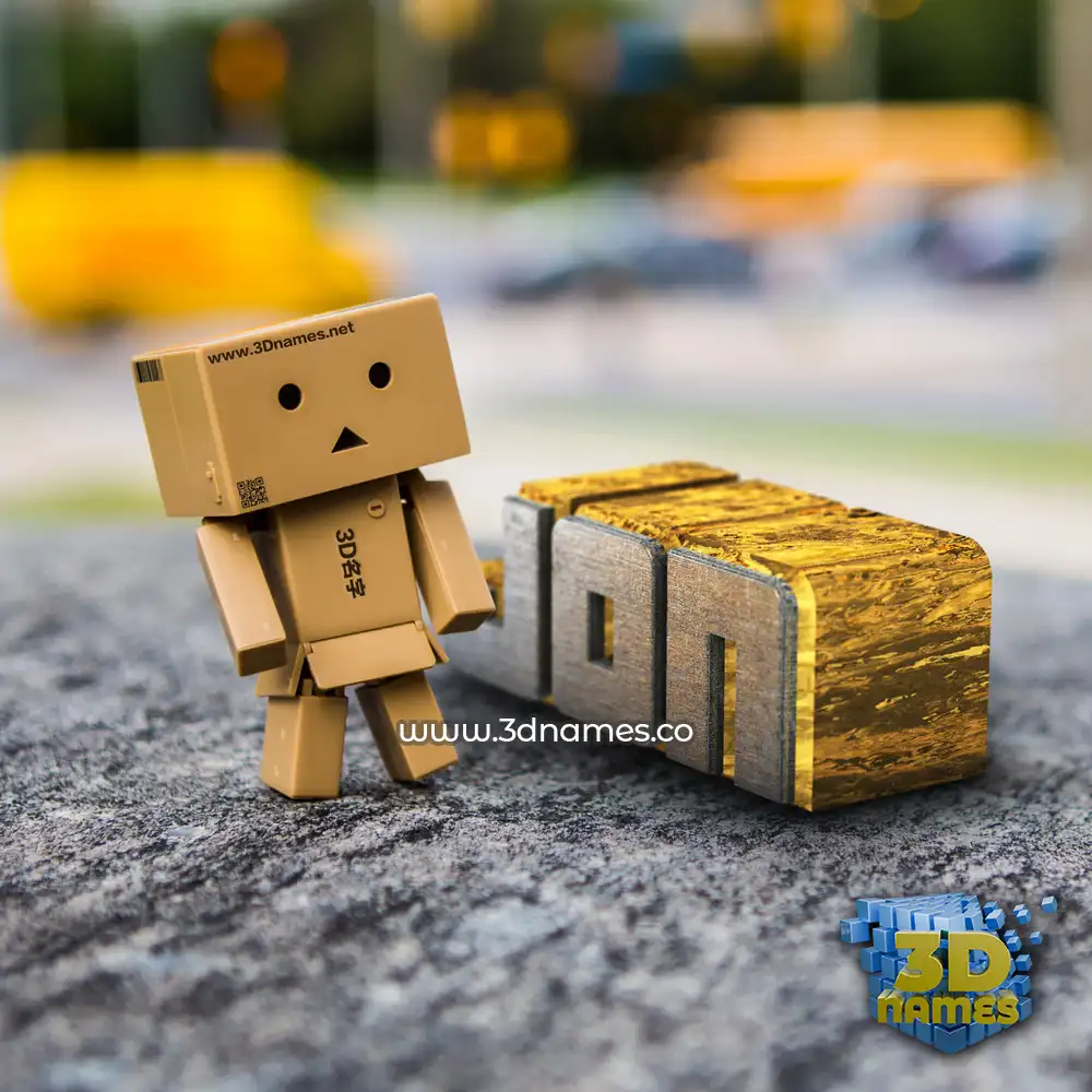 jon in Hello Danbo style - 3D name wallpaper