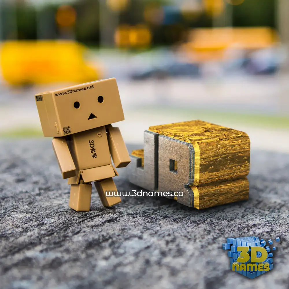 jr in Hello Danbo style - 3D name wallpaper