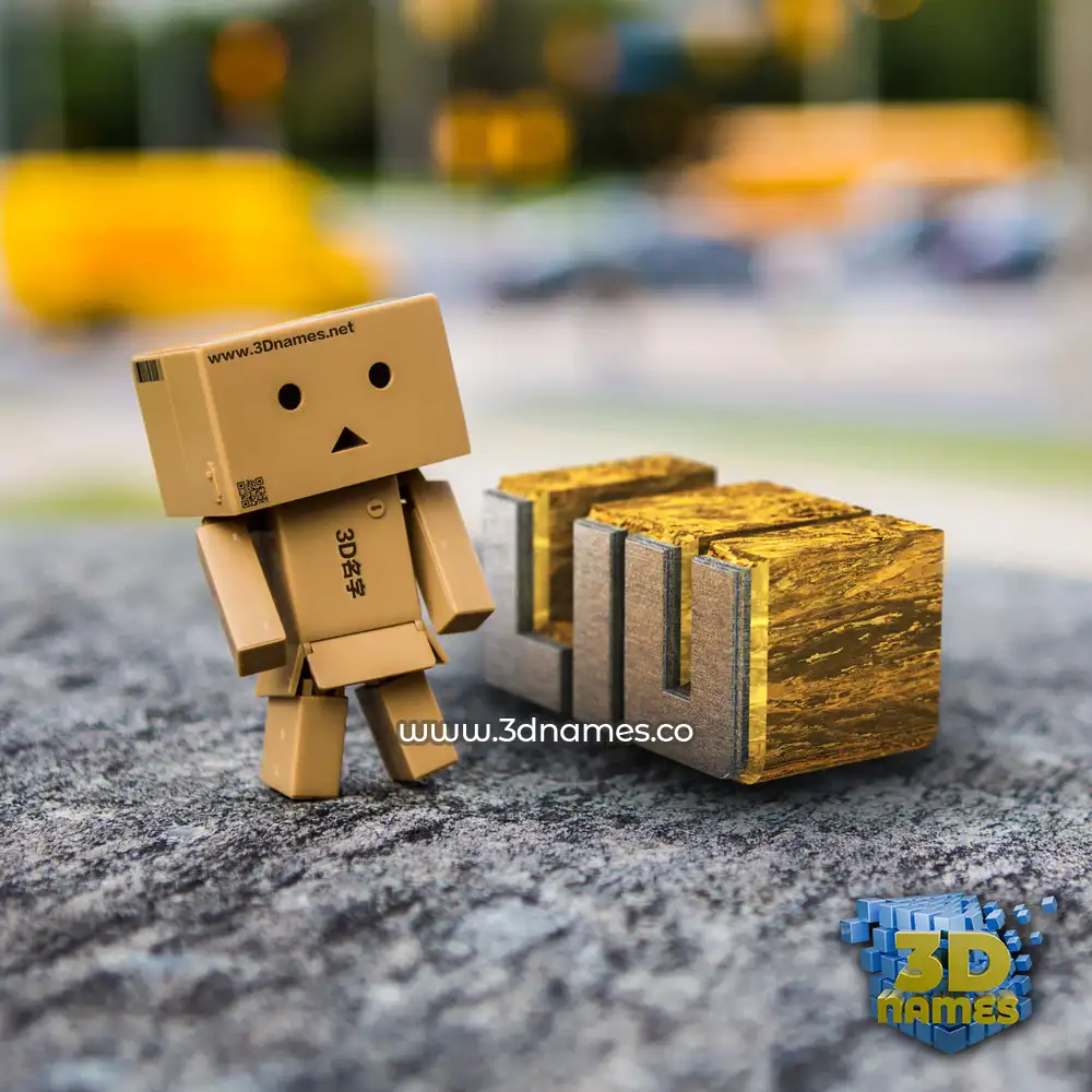 liu in Hello Danbo style - 3D name wallpaper