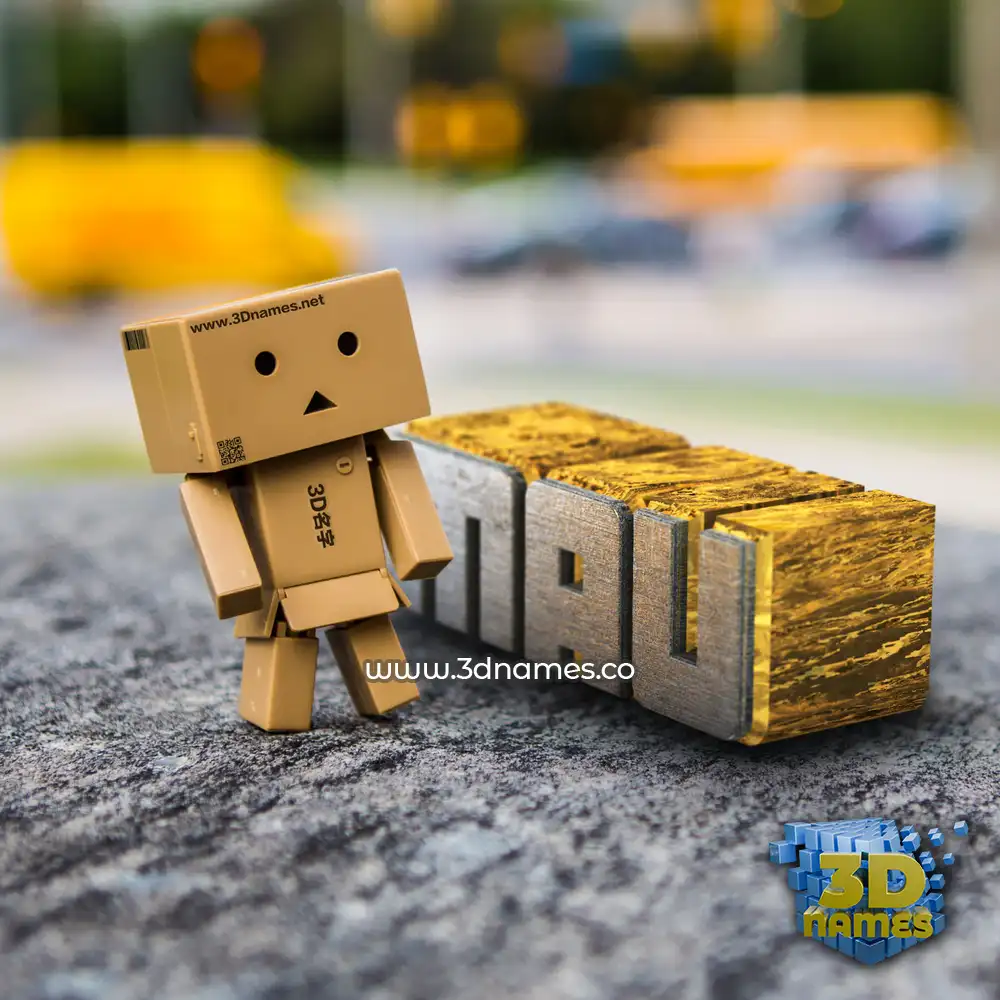 mau in Hello Danbo style - 3D name wallpaper