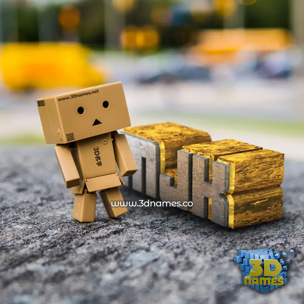mjk in Hello Danbo style - 3D name wallpaper