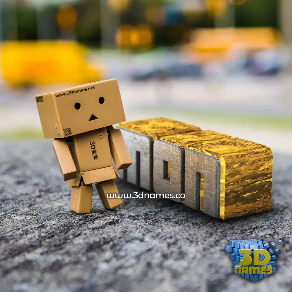 mon in Hello Danbo style - 3D name wallpaper
