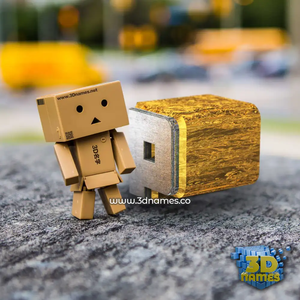 p in Hello Danbo style - 3D name wallpaper