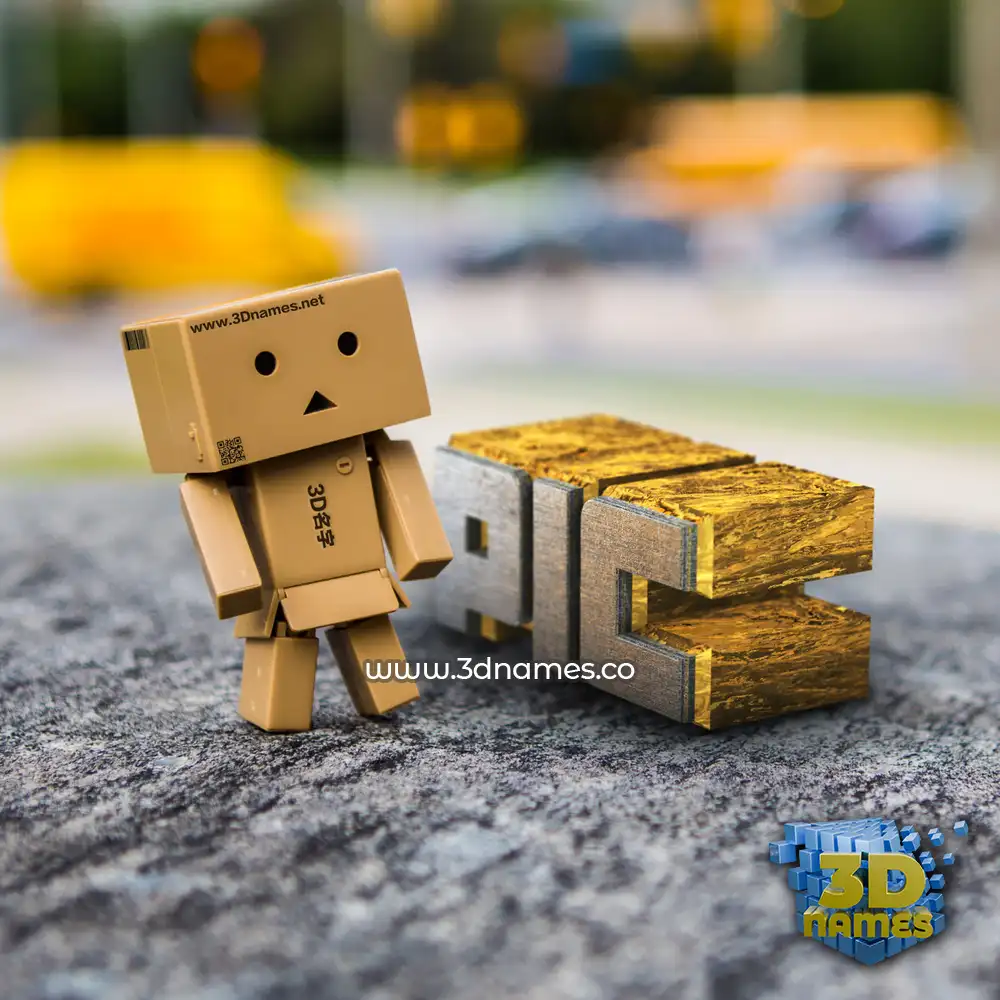 pic in Hello Danbo style - 3D name wallpaper