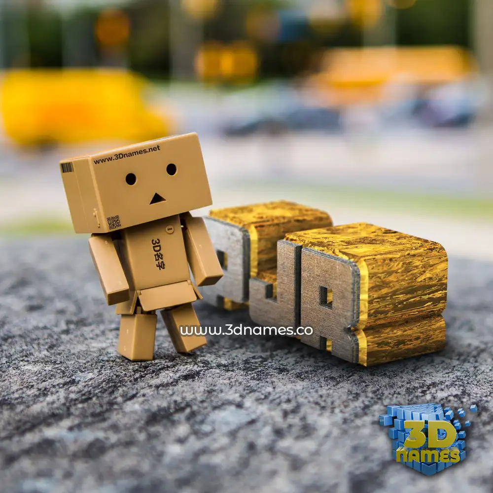 pjr in Hello Danbo style - 3D name wallpaper