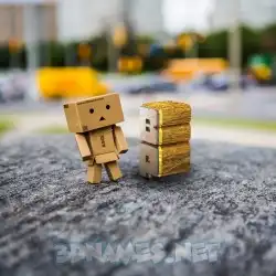 b p in Hello Danbo style - 3D name wallpaper