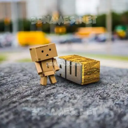 aw in Hello Danbo style - 3D name wallpaper