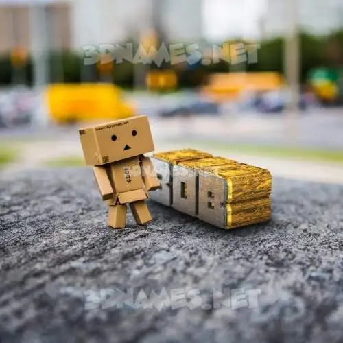 bob in Hello Danbo style - 3D name wallpaper