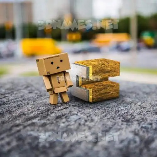 c in Hello Danbo style - 3D name wallpaper
