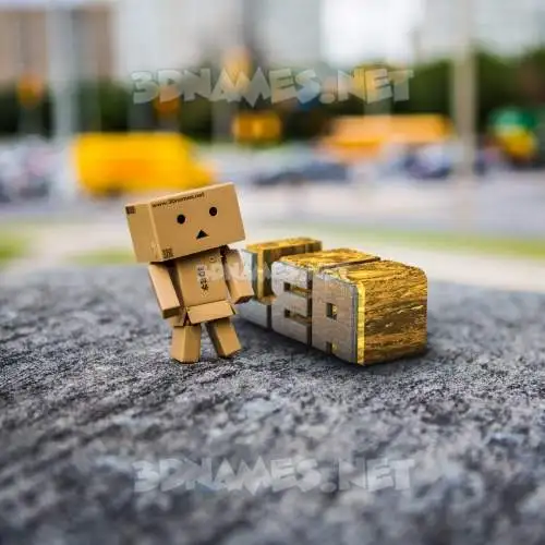 lea in Hello Danbo style - 3D name wallpaper