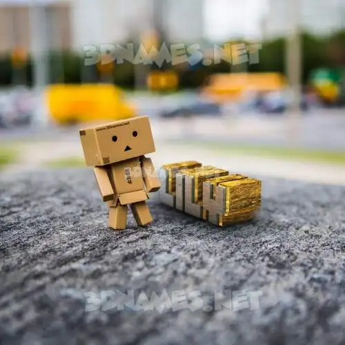 lily in Hello Danbo style - 3D name wallpaper