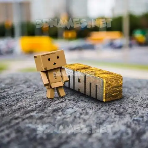 mam in Hello Danbo style - 3D name wallpaper