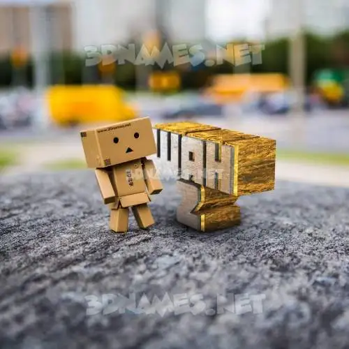 wah z in Hello Danbo style - 3D name wallpaper wah z in Hello Danbo style - 3D name wallpaper