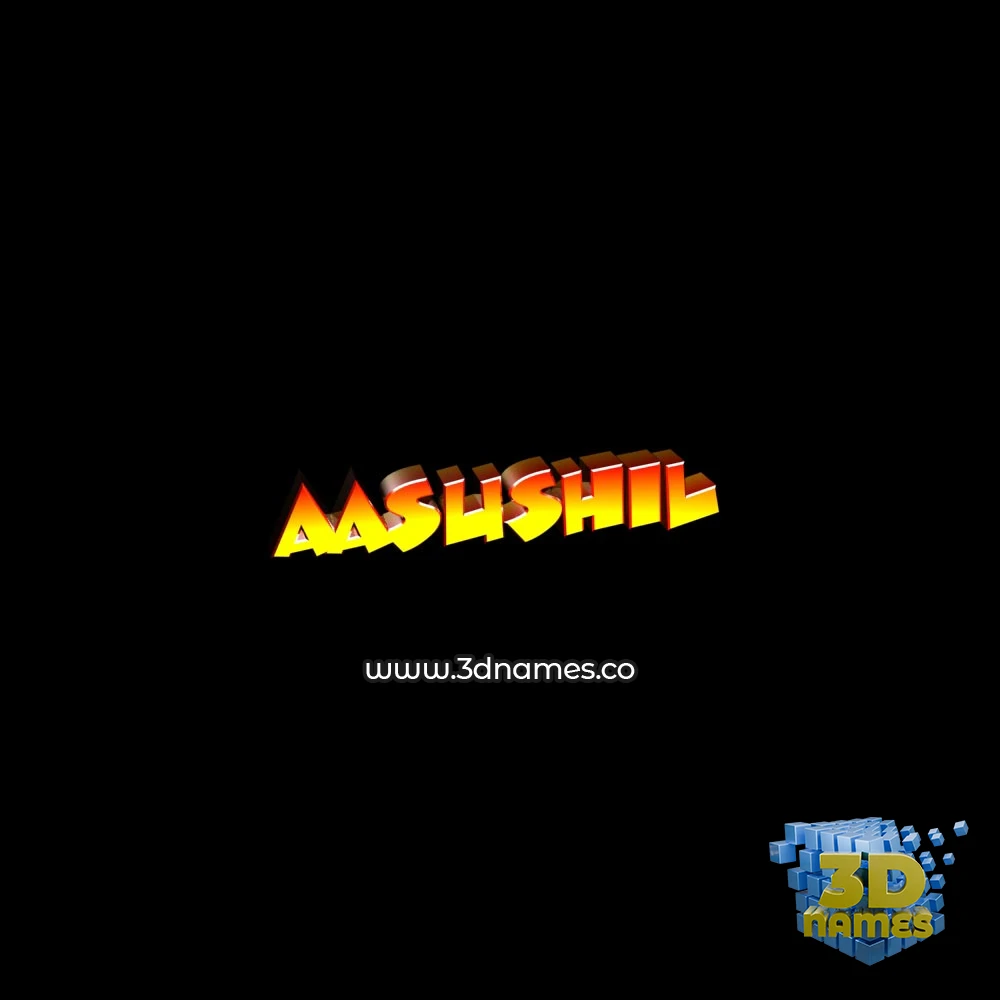 aasushil in Black Background style - 3D name wallpaper
