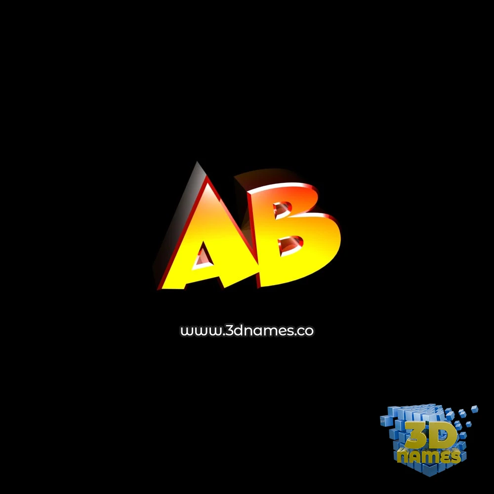 ab in Black Background style - 3D name wallpaper