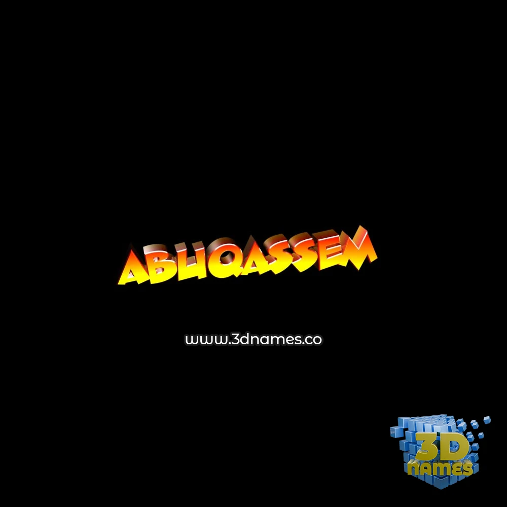 abuqassem in Black Background style - 3D name wallpaper