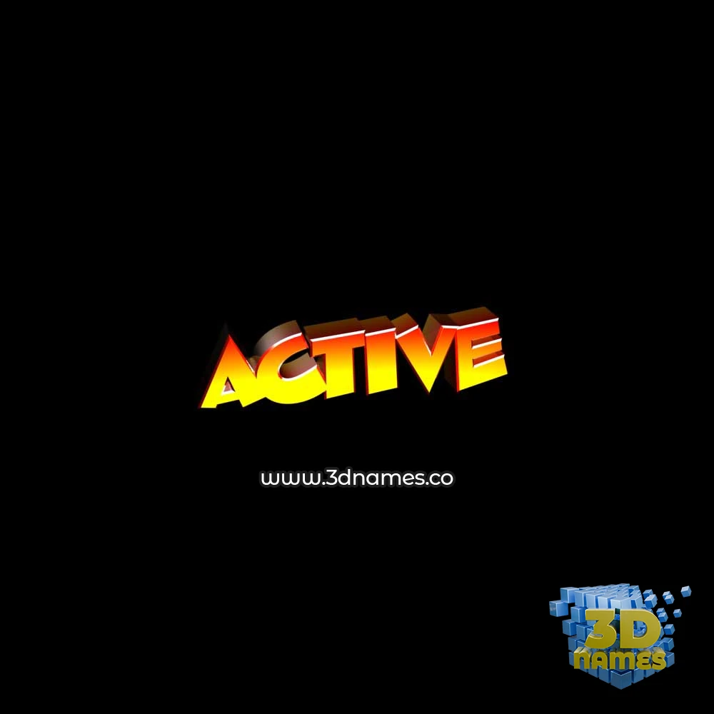 active in Black Background style - 3D name wallpaper