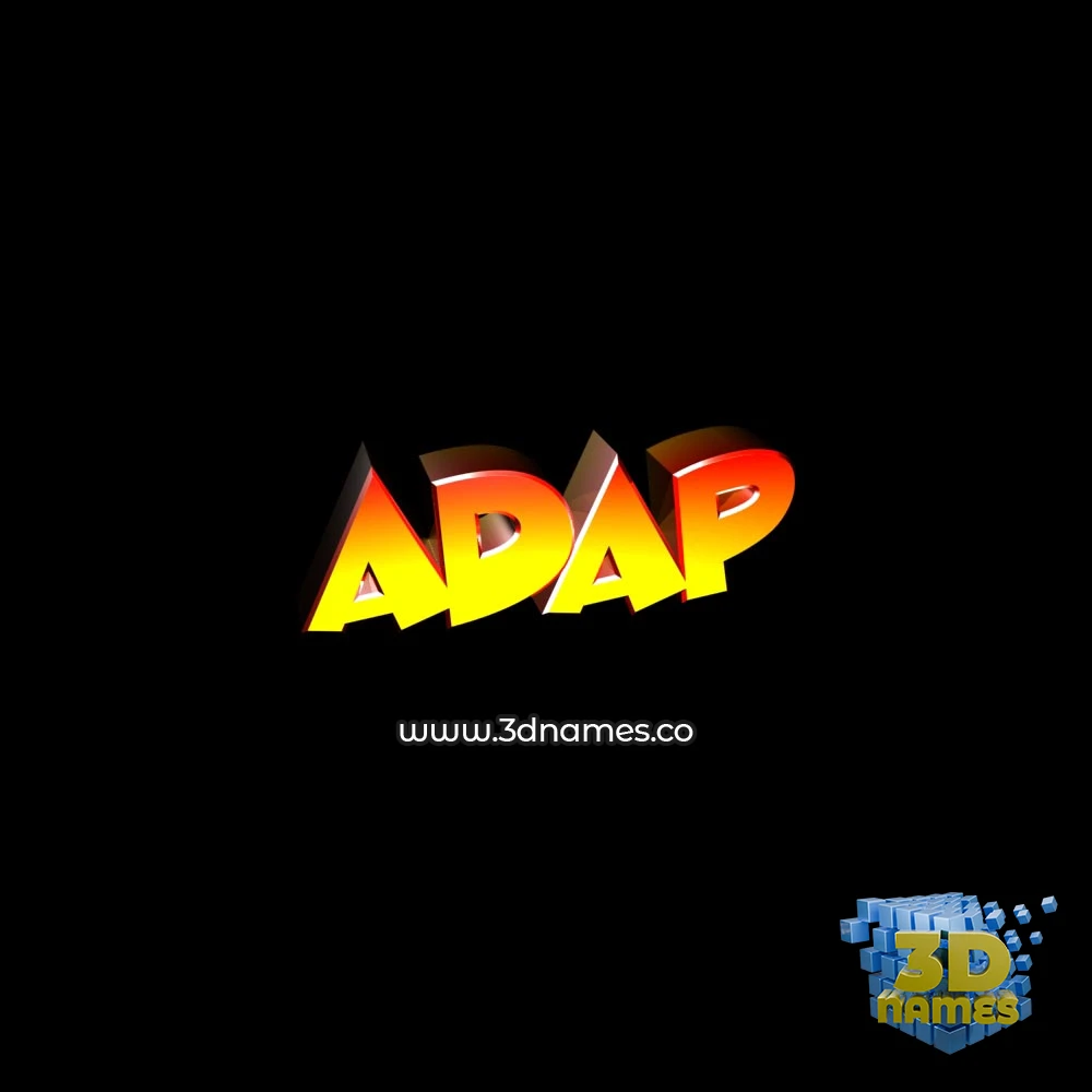 adap in Black Background style - 3D name wallpaper