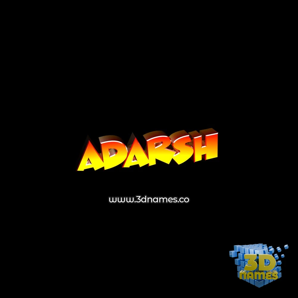 adarsh in Black Background style - 3D name wallpaper