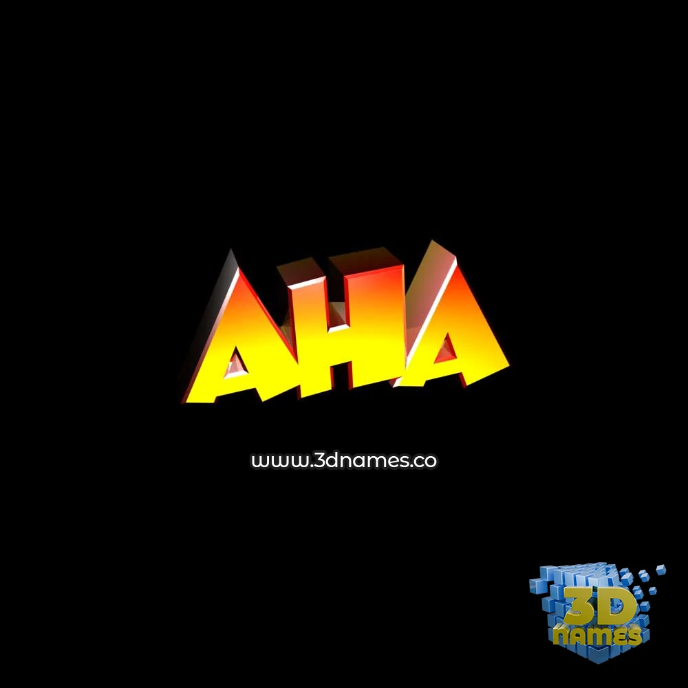aha in Black Background style - 3D name wallpaper