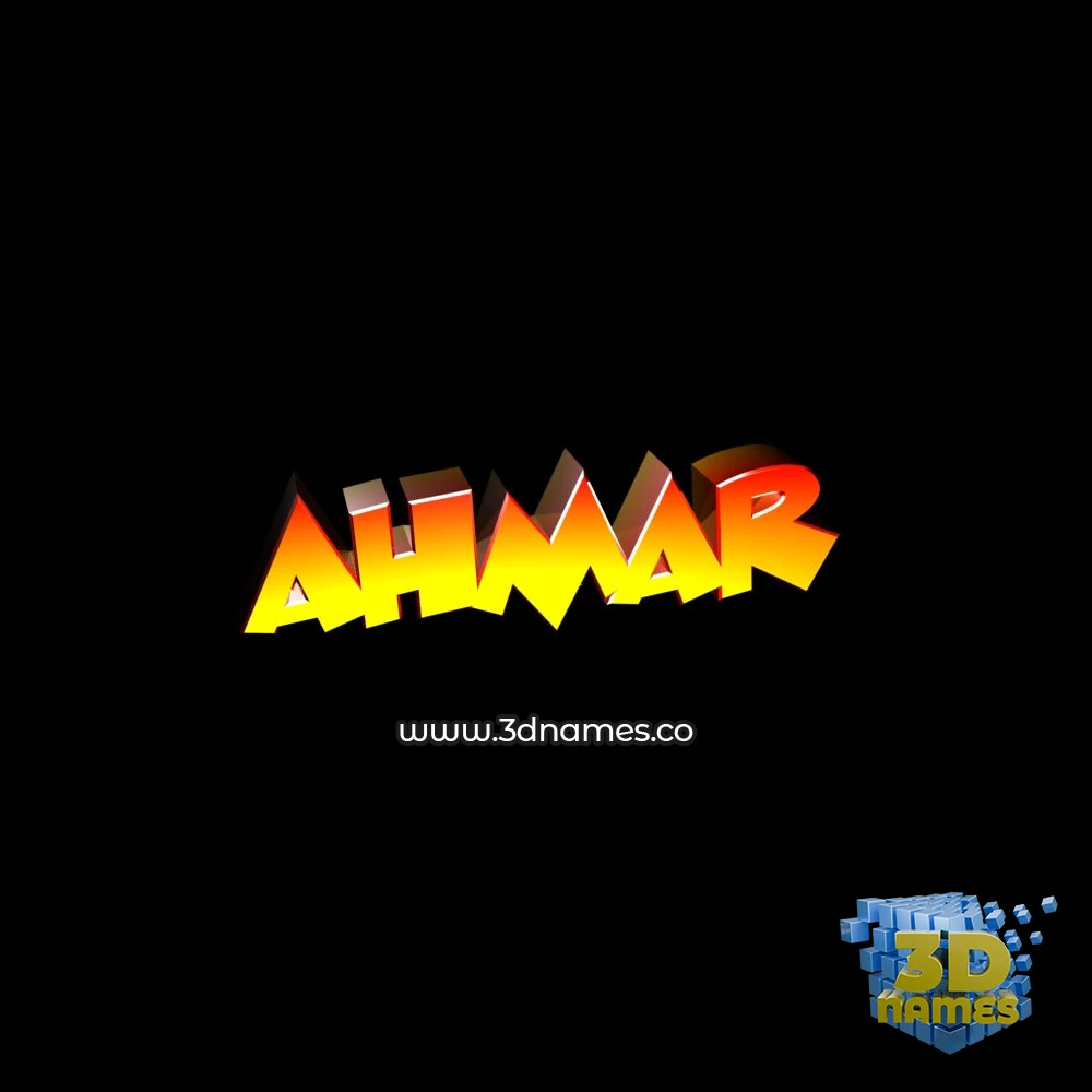 ahmar in Black Background style - 3D name wallpaper