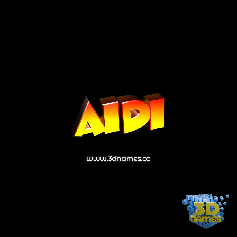 aidi in Black Background style - 3D name wallpaper