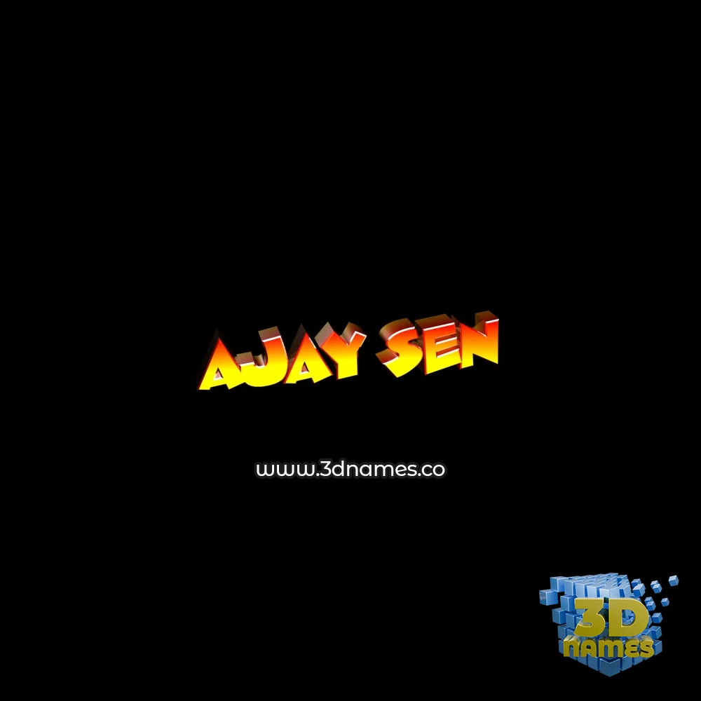 ajay sen in Black Background style - 3D name wallpaper
