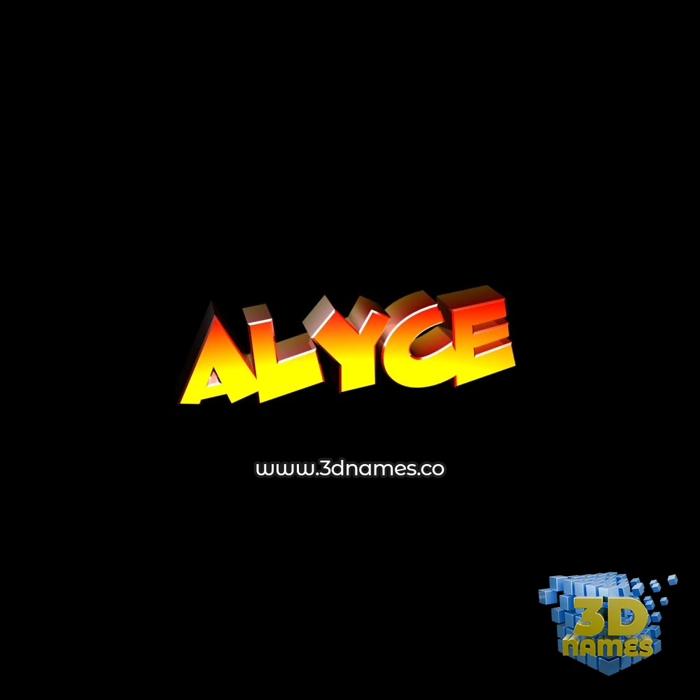 alyce in Black Background style - 3D name wallpaper