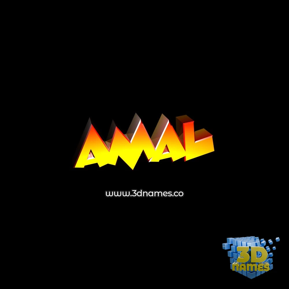 amal in Black Background style - 3D name wallpaper